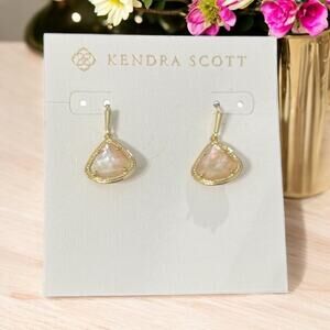 NWT! Kendra Scott Kendall Drop Earrings in Golden Abalone Shell
